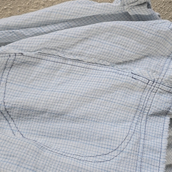 Women's Light Blue Checkered Top - Picture 7 of 9
